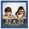 Square Classic Modern Blue Picture Frame - UV Acrylic, Foam Board Backing, Hanging Hardware